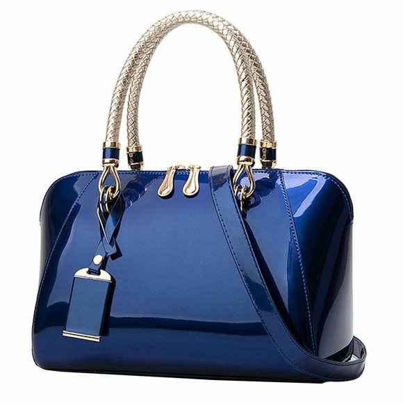 Handbags Shiny Paten Pu Satchel Purse Shoulder Tote Top-Handle :3 - Picture 1 of 7